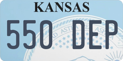 KS license plate 550DEP