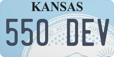 KS license plate 550DEV