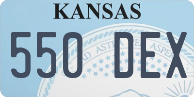 KS license plate 550DEX