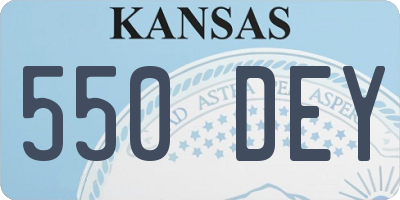 KS license plate 550DEY
