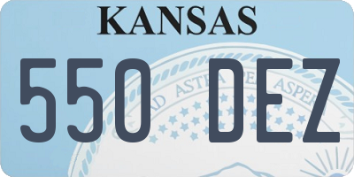 KS license plate 550DEZ