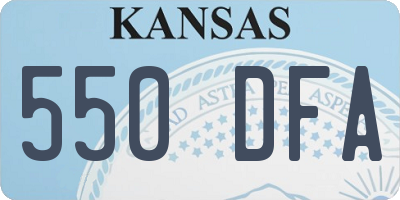 KS license plate 550DFA