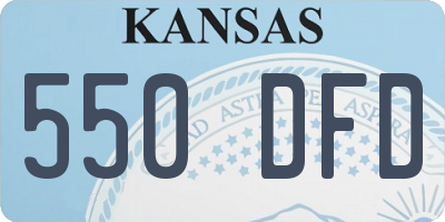 KS license plate 550DFD