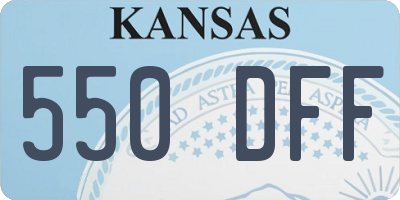 KS license plate 550DFF