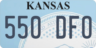 KS license plate 550DFO
