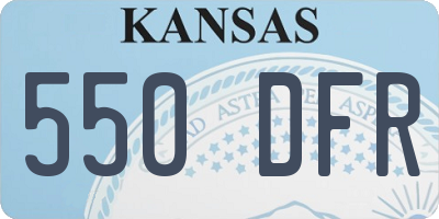 KS license plate 550DFR