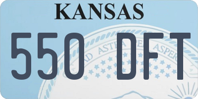 KS license plate 550DFT