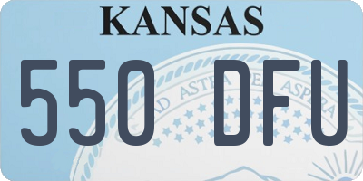 KS license plate 550DFU