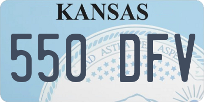 KS license plate 550DFV