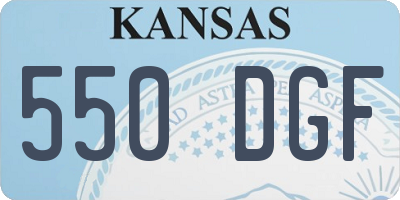 KS license plate 550DGF