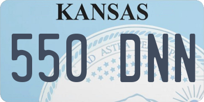 KS license plate 550DNN