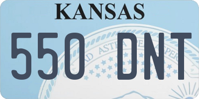 KS license plate 550DNT