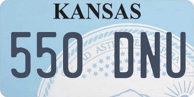 KS license plate 550DNU