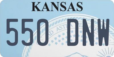 KS license plate 550DNW
