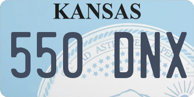 KS license plate 550DNX