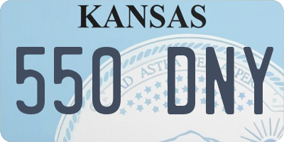 KS license plate 550DNY