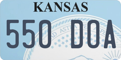 KS license plate 550DOA