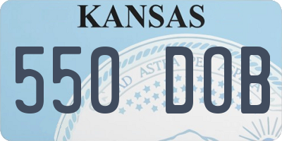 KS license plate 550DOB