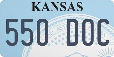 KS license plate 550DOC