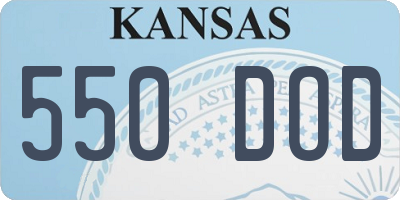 KS license plate 550DOD