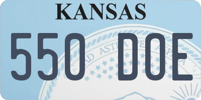 KS license plate 550DOE