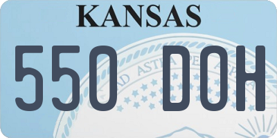 KS license plate 550DOH