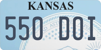 KS license plate 550DOI