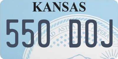 KS license plate 550DOJ