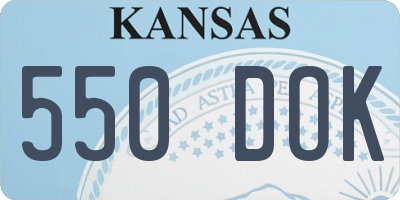 KS license plate 550DOK