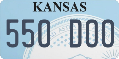 KS license plate 550DOO