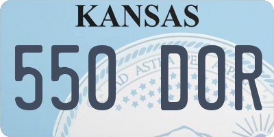 KS license plate 550DOR