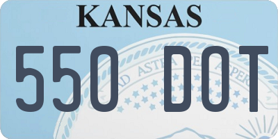 KS license plate 550DOT