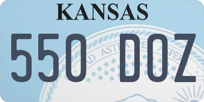 KS license plate 550DOZ