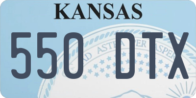 KS license plate 550DTX