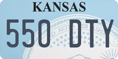 KS license plate 550DTY