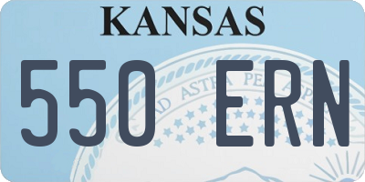 KS license plate 550ERN