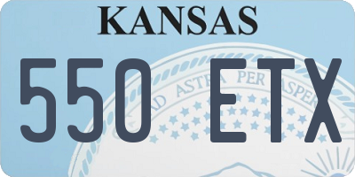 KS license plate 550ETX