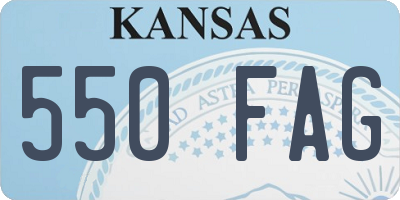 KS license plate 550FAG
