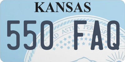 KS license plate 550FAQ