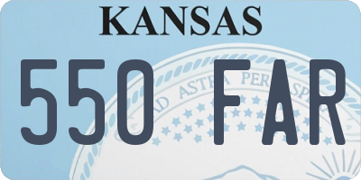 KS license plate 550FAR