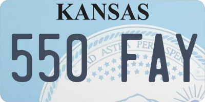KS license plate 550FAY