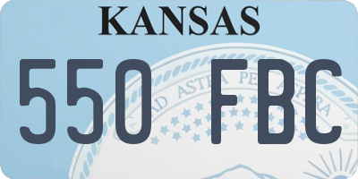 KS license plate 550FBC