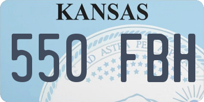 KS license plate 550FBH
