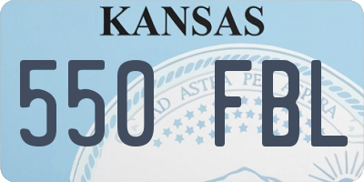 KS license plate 550FBL