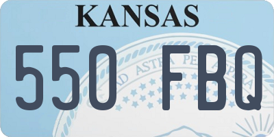 KS license plate 550FBQ