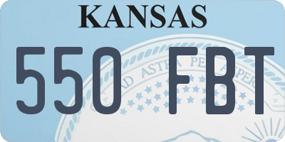 KS license plate 550FBT