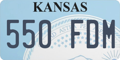 KS license plate 550FDM