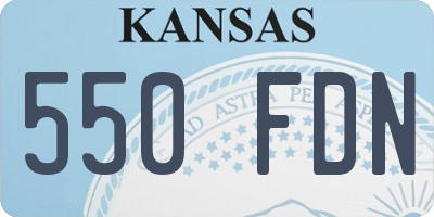 KS license plate 550FDN