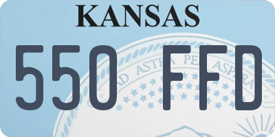 KS license plate 550FFD