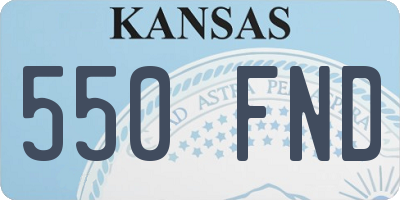 KS license plate 550FND